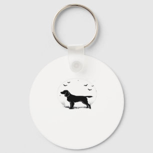 Boykin Spaniel Dog � Halloween Moon Silhouette Cla Key Ring