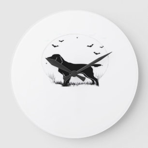 Boykin Spaniel Dog � Halloween Moon Silhouette Cla Large Clock