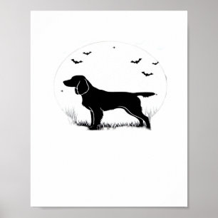 Boykin Spaniel Dog – Halloween Moon Silhouette Cla Poster