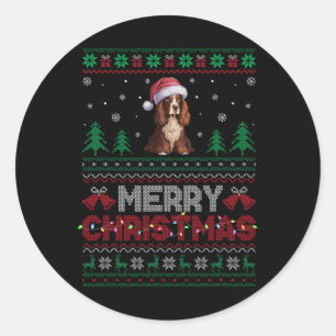 Boykin Spaniel Dog Lovers Santa Hat Christmas Tree Classic Round Sticker