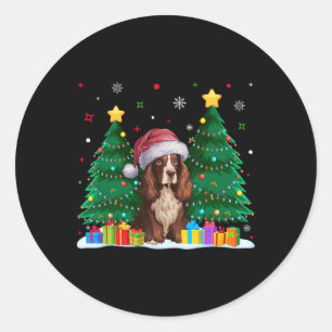 Boykin Spaniel Dog Lovers Santa Hat Ugly Christmas Classic Round Sticker