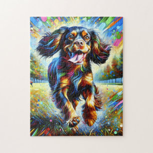 Boykin Spaniel Dog Portrait Acrylic Art Print Dog Jigsaw Puzzle