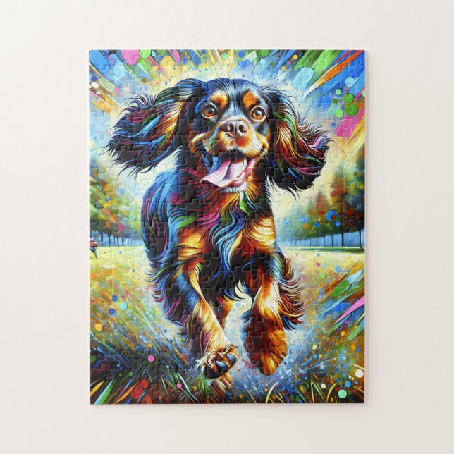 Boykin Spaniel Dog Portrait Acrylic Art Print Dog Jigsaw Puzzle (Vertical)