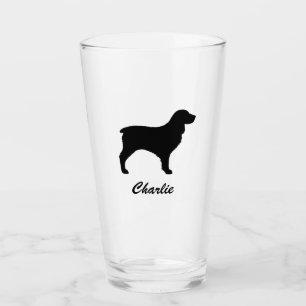 Boykin Spaniel Dog Silhouette Personalised Glass