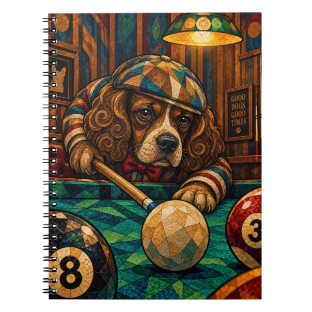 Boykin Spaniel, Geometric Mosaic Notebook (Front)