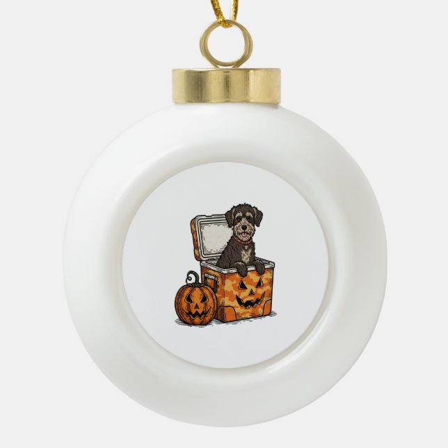 Boykin Spaniel Halloween Ceramic Ball Christmas Ornament (Front)