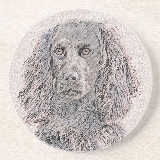 Boykin Spaniel Painting - Cute Original Dog Art Coaster (Front)