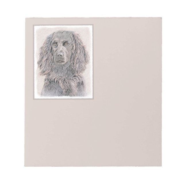 Boykin Spaniel Painting - Cute Original Dog Art Notepad (Front)