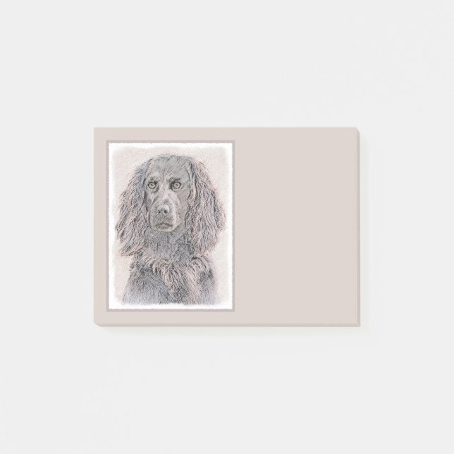 Boykin Spaniel Painting - Cute Original Dog Art Post-it Notes (Front)