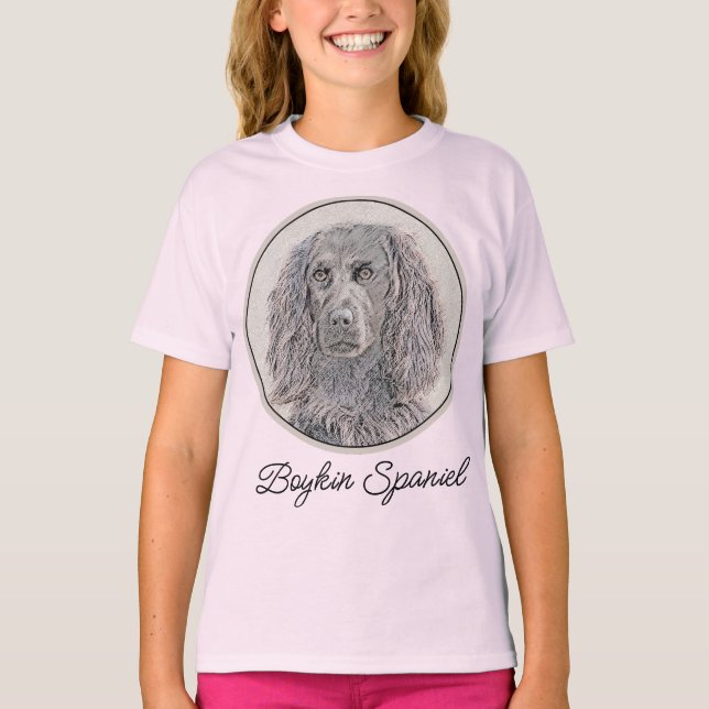 Boykin Spaniel Painting - Cute Original Dog Art T- T-Shirt (Front)