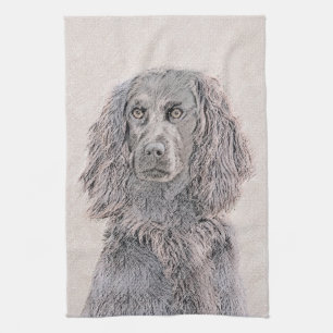 Boykin Spaniel Painting - Cute Original Dog Art Tea Towel