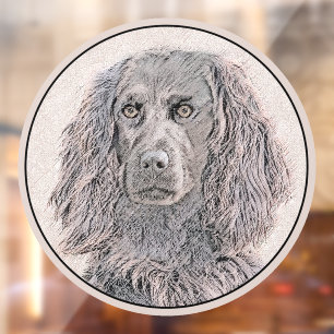 Boykin Spaniel Painting - Cute Original Dog Art Window Cling