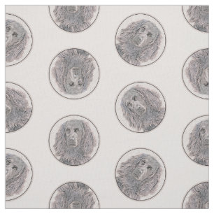 Boykin Spaniel Painting Little Brown LBD Dog Art Fabric