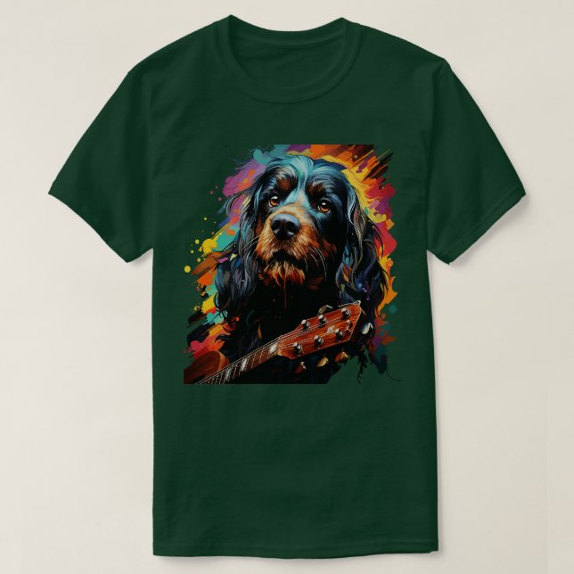 Boykin Spaniel Playing Guitar T-Shirt (Design Front)
