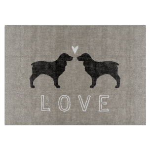 Boykin Spaniel Silhouettes Love Cutting Board