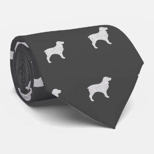 Boykin Spaniel Silhouettes Pattern Grey Tie