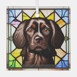 Boykin Spaniel "Stained Glass" Glass Tree Decoration