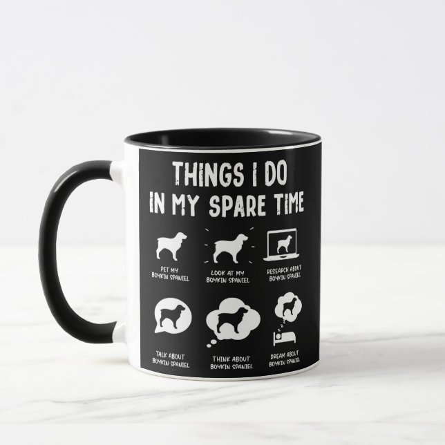 Boykin Spaniel Things Do Spare Time Funny Dog Mum Mug (Left)