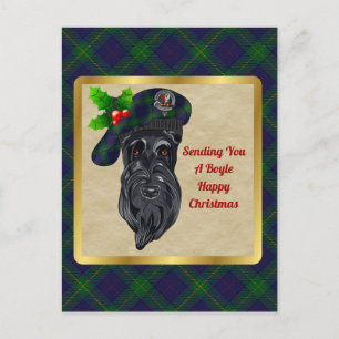 Boyle Clan Badge & Tartan Christmas Postcard