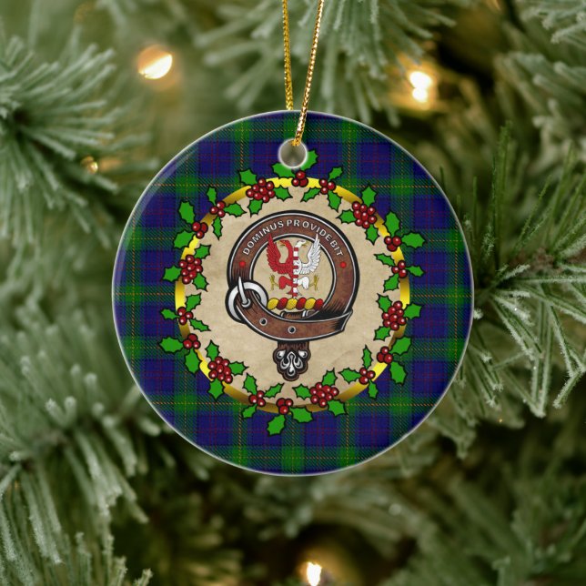 Boyle Clan Badge & Tartan Personalised  Xmas Ceramic Tree Decoration (Tree)