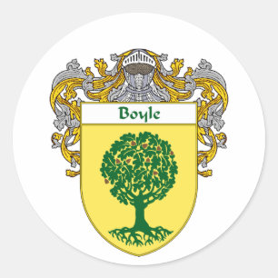 Boyle Coat of Arms (Mantled) Classic Round Sticker