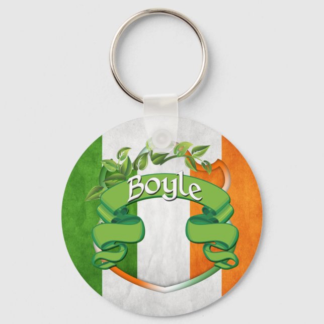 Boyle Irish Shield Key Ring (Front)