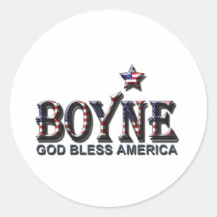 Boyne_Godblessamerica.png Classic Round Sticker
