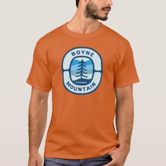 Boyne Mountain Michigan MI Winter Hiking Tree Badg T-Shirt