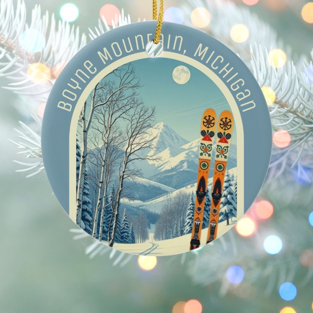 Boyne Mountain Michigan ski souvenir  Ceramic Tree Decoration (Creator Uploaded)