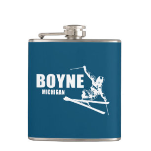 Boyne Mountain Resort Michigan Skier Hip Flask