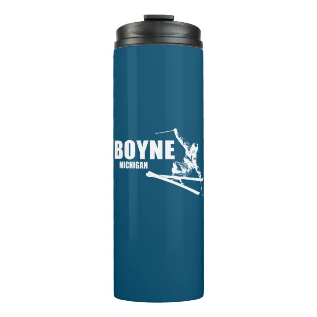 Boyne Mountain Resort Michigan Skier Thermal Tumbler (Front)