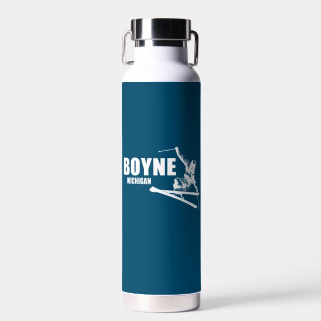 Boyne Mountain Resort Michigan Skier Water Bottle (Front)