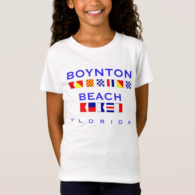 Boynton Beach, FL - Nautical Flag Spelling T-Shirt (Front)