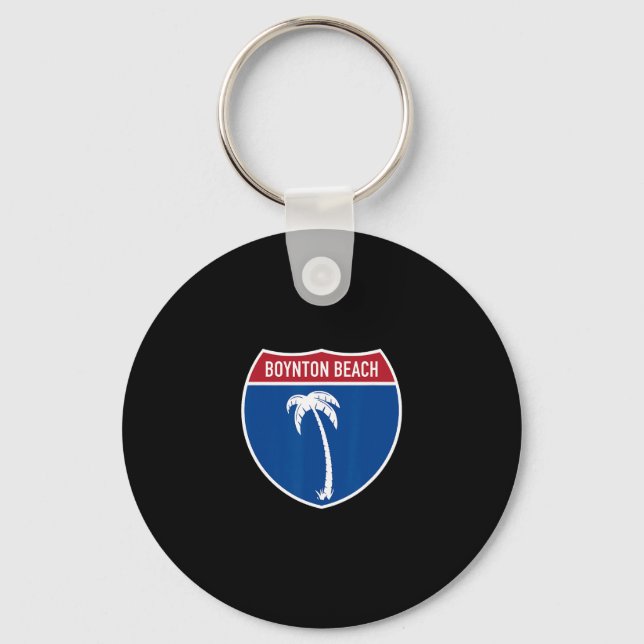Boynton Beach Florida Interstate Highway Vacation  Key Ring (Front)