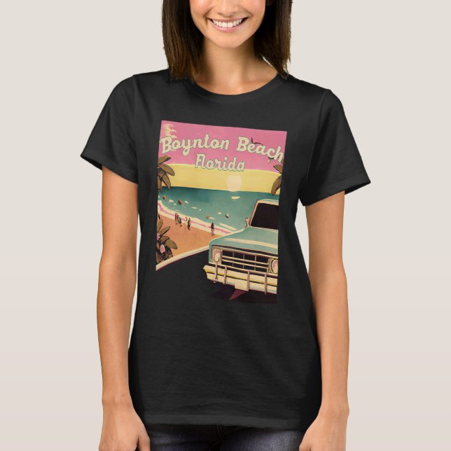 Boynton Beach Retro Beach Vacation Graphics Florid T-Shirt (Front)