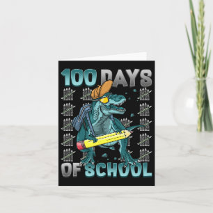 Boys 100 Days Of School Dinosaur 100 Days Smarter Card