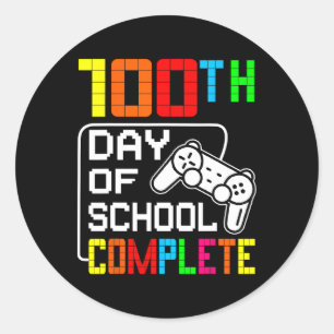 Boys 100th Day Of School Complete Video Game Stude Classic Round Sticker