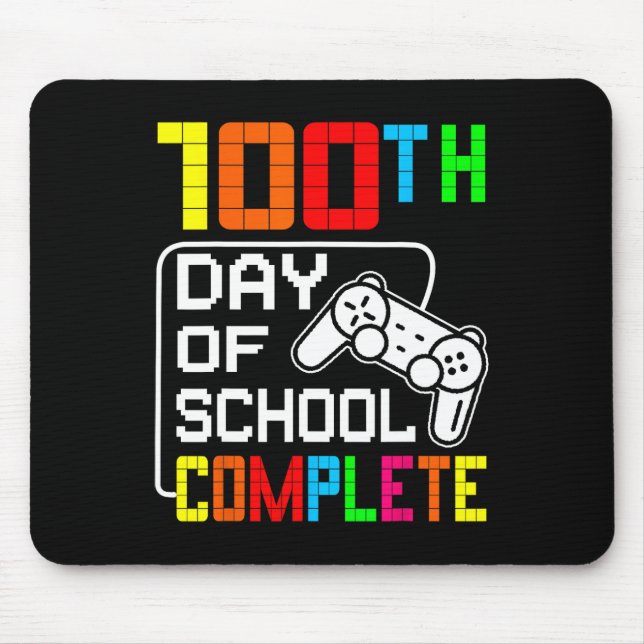 Boys 100th Day Of School Complete Video Game Stude Mouse Mat (Front)