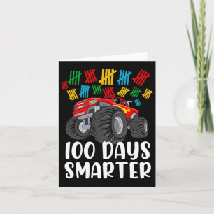 Boys 100th Day Of School Monster Truck 100 Smarter Card