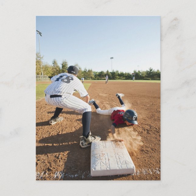 Boys (10-11) playing baseball postcard (Front)