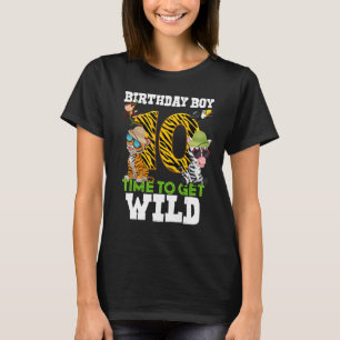 Boys 10th Birthday 10 Years Old Boy Safari Zoo Tig T-Shirt