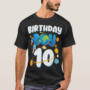 Boys 10Th Birthday Astronaut Space Planets Four T-Shirt