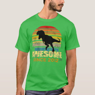 Boys 10th Birthday Dinosaur 10 Year Old Awesome Si T-Shirt