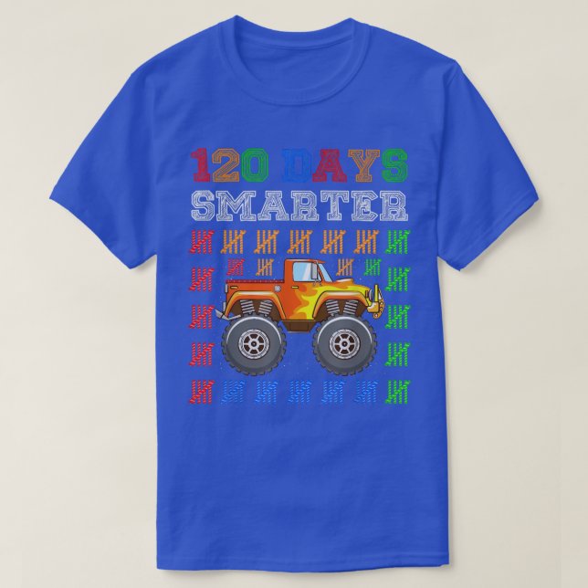 Boys 120th Day of School Monster Truck 120 Days Sm T-Shirt (Design Front)