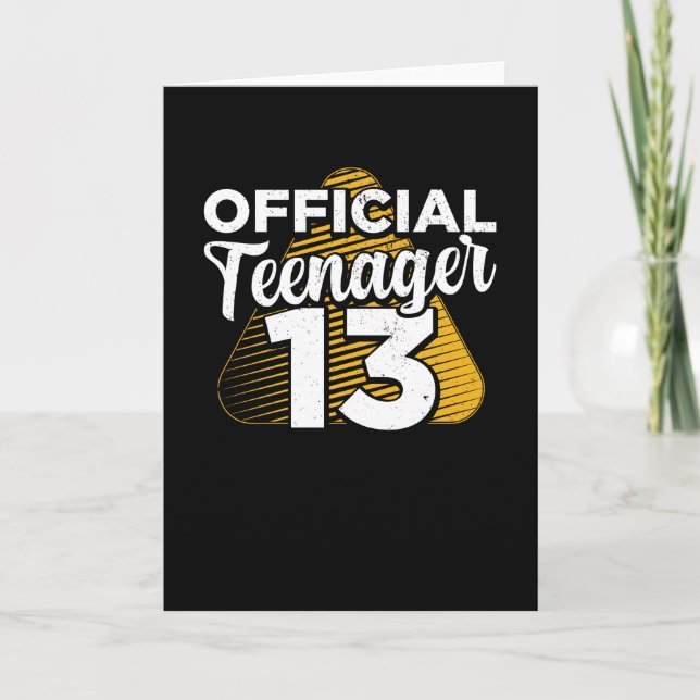 Boys 13th Birthday Official Teenager Card (Front)