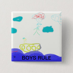 boys 15 cm square badge