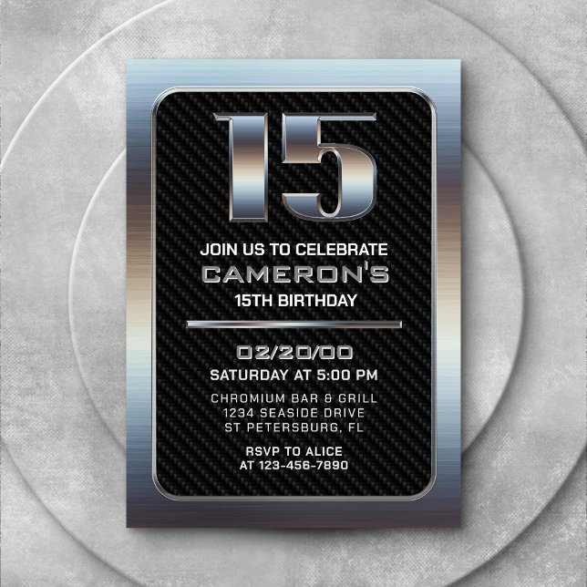 Boy's 15th Birthday Invitation (Creator Uploaded)