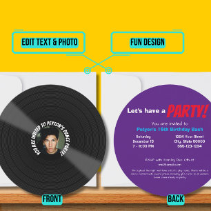 Boy's 16th Birthday Dance Party Invitation