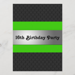Boy's 16th Birthday Party Invite