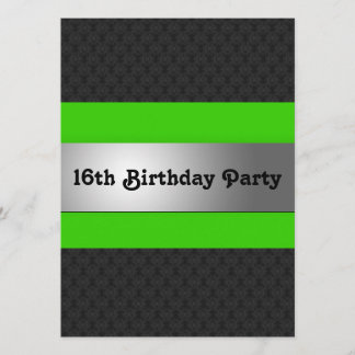 Boy's 16th Birthday Party Invite